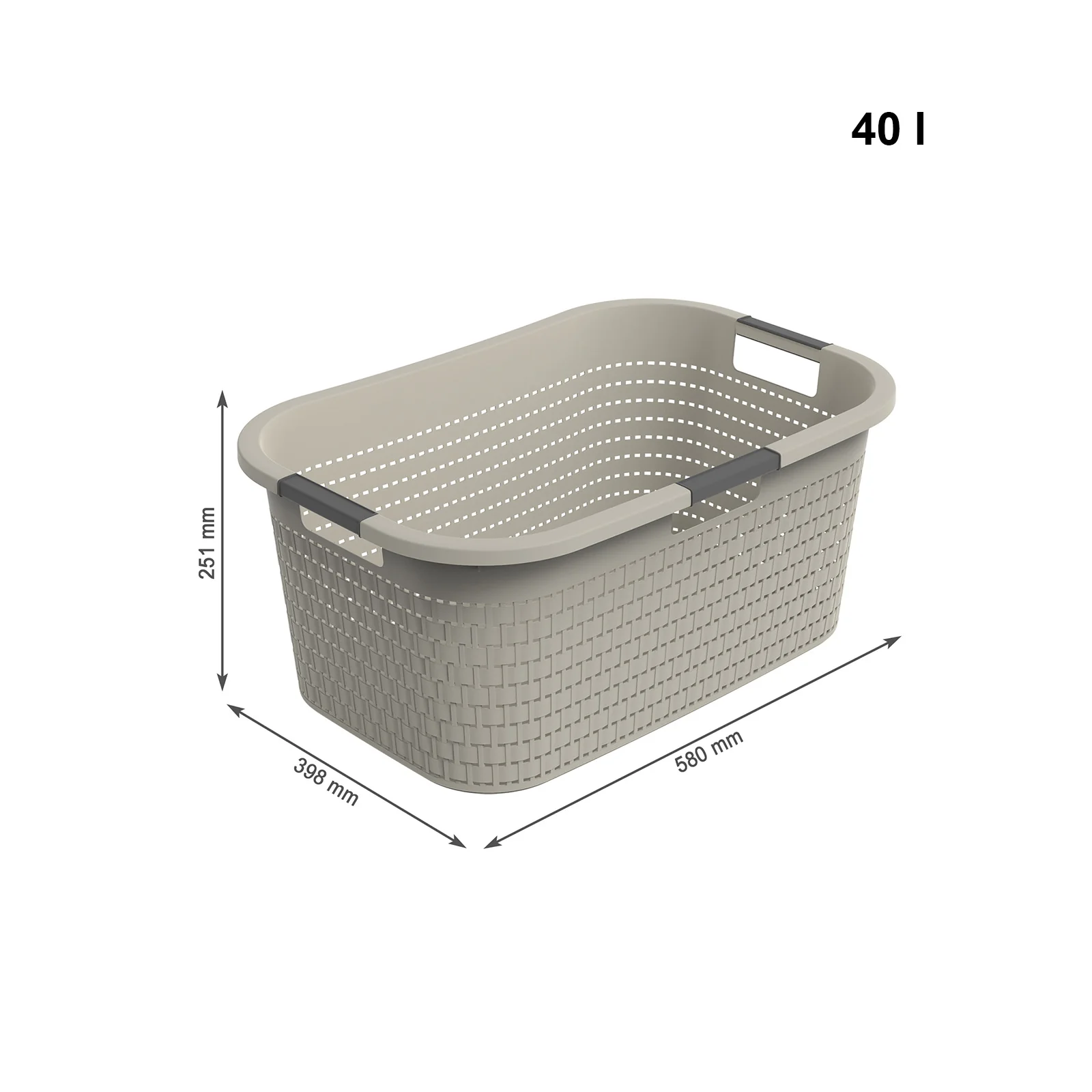 Rotho Kosz Na Pranie Clean Country 40 L, Cappuccino - Image 30