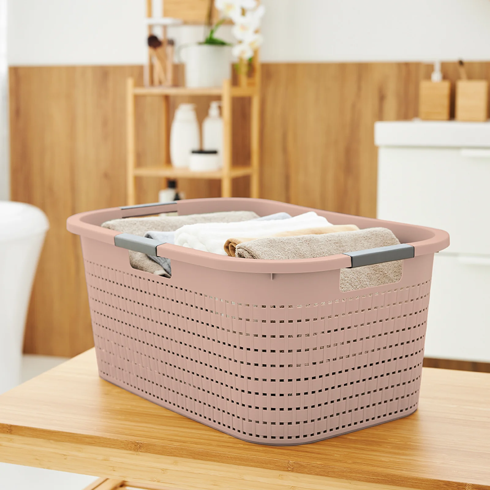 Rotho Kosz Na Pranie Clean Country 40 L, Cappuccino - Image 43