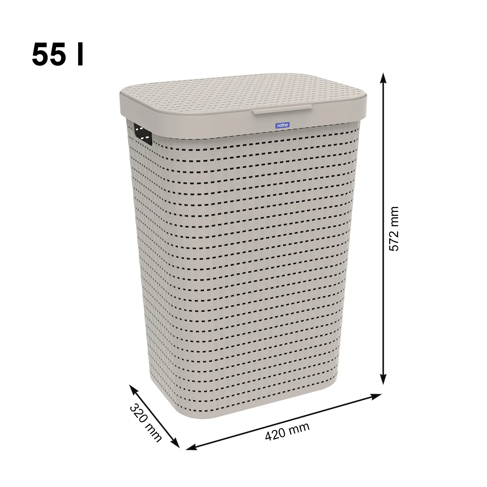 Kosz na pranie bieliznę z pokrywą 55 L COUNTRY - Image 22