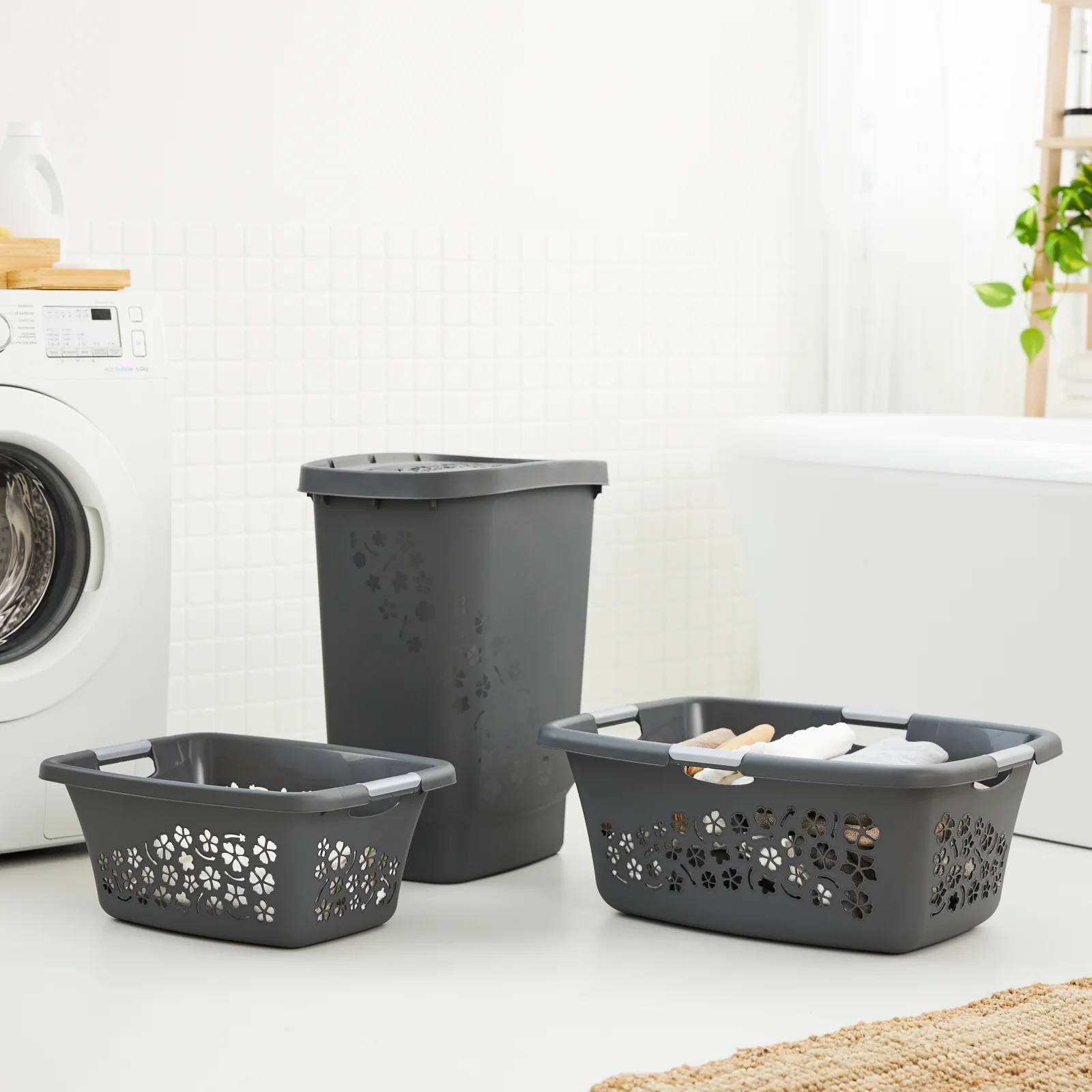 Kosz na pranie bieliznę do magla FLOWERS 50L - Image 33
