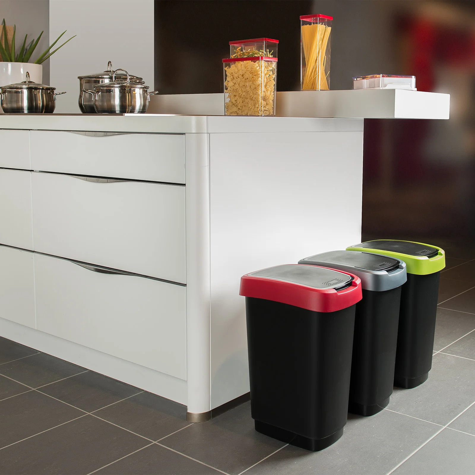 Kosz na śmieci z uchylną pokrywą 25 L TWIST - Image 6