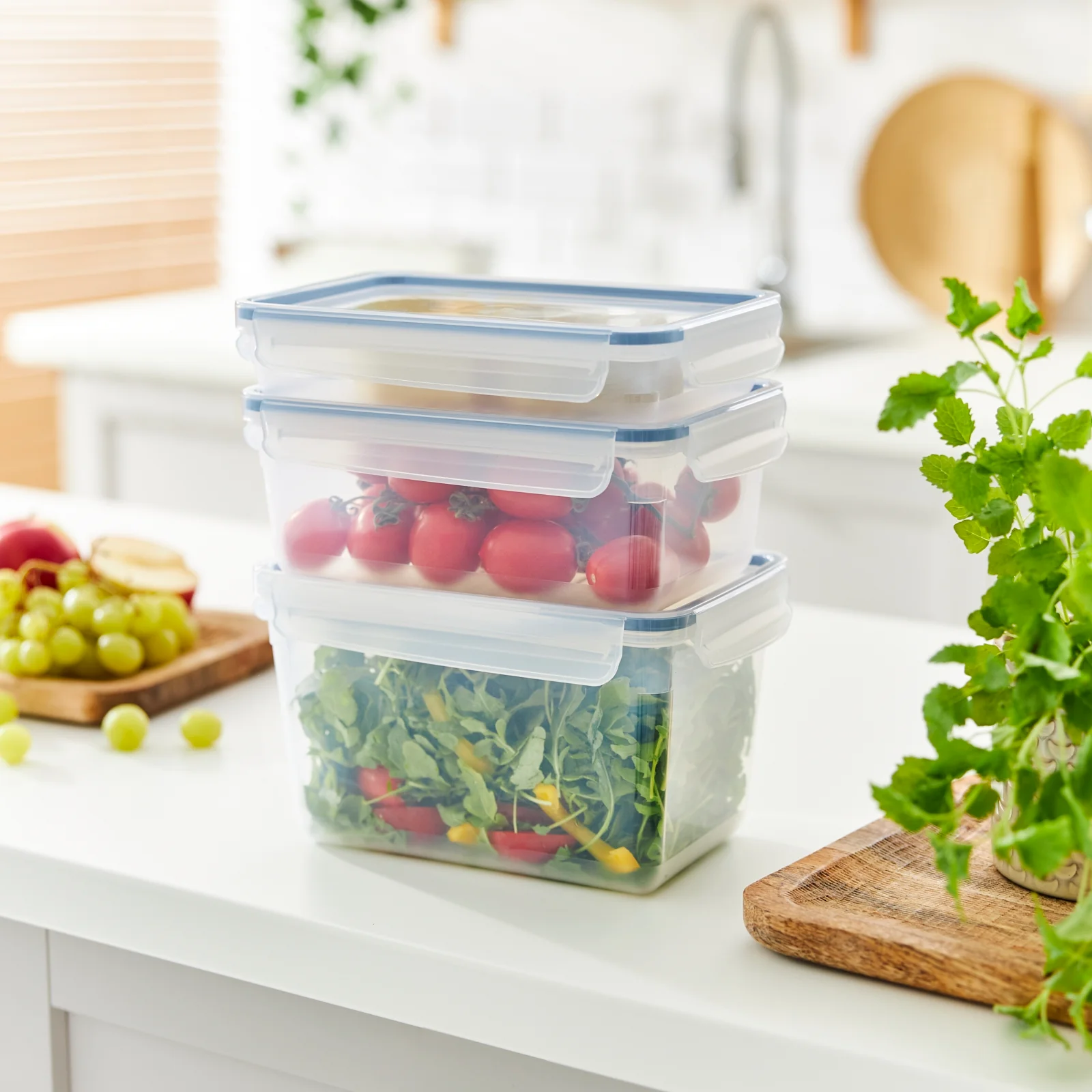 Pojemnik na żywność do lodówki płaski Lunch box CLIC & LOCK 1L - Image 11
