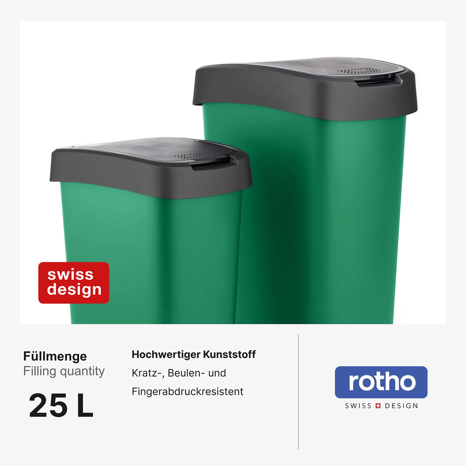 Kosz na śmieci 25 L TWIST srebrny metalizowany - Image 8