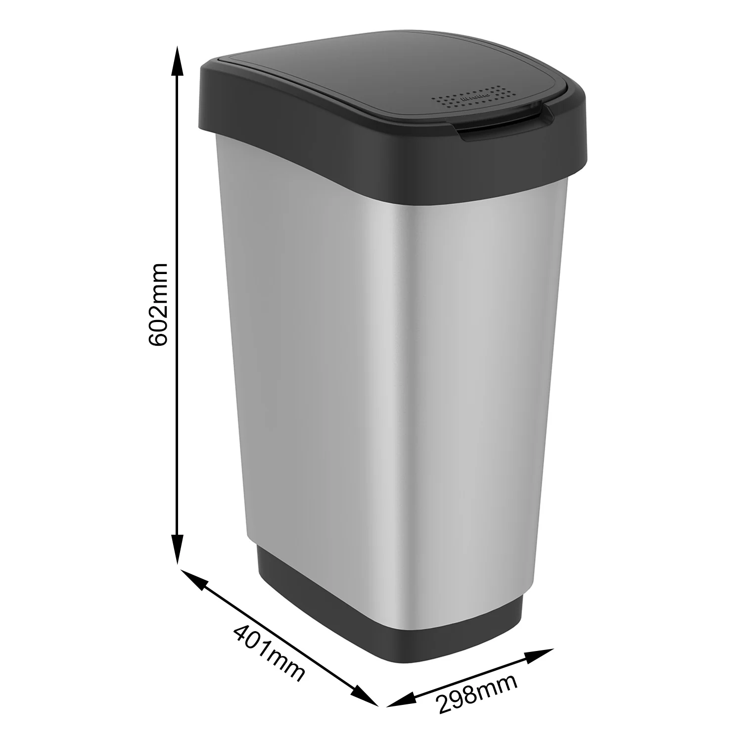 Kosz na śmieci 50 L TWIST srebrny metalizowany - Image 37